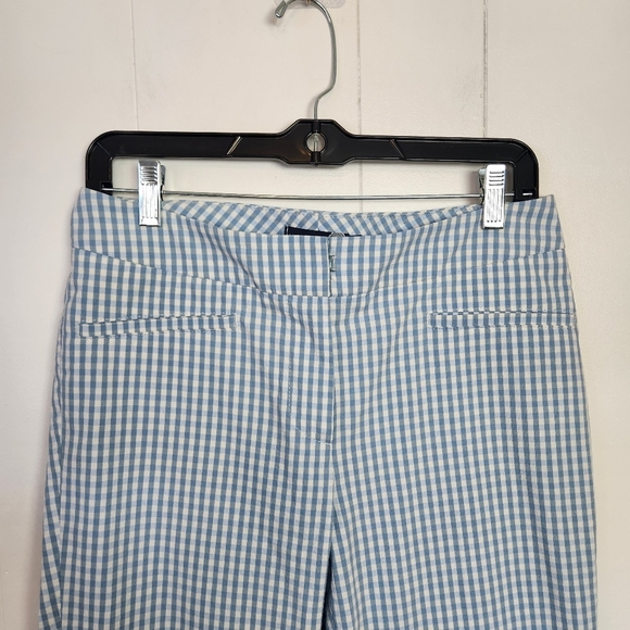 Atelier Gardeur Blue Ginhgam Check Mid Rise Pants Size 36 Medium Long Tall - Picture 3 of 11